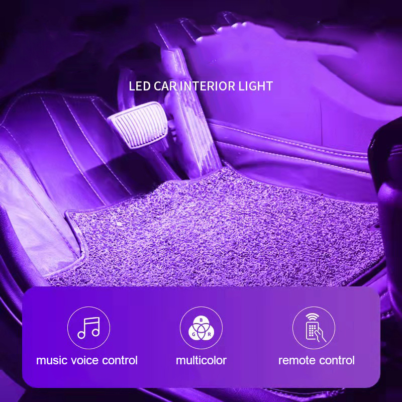 LED strip light bluetooth voice-controlled car atmosphere light RF wireless vehicle -mounted soft light bar