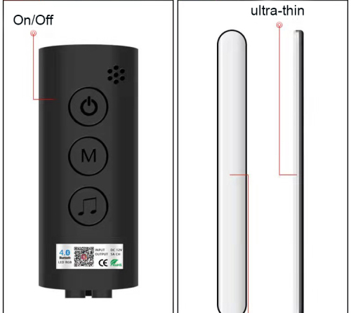 LED strip light RF wireless car cigarette lighter USB bluetooth music soft light bar suit