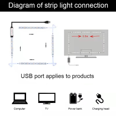 LED strip light 5050 RGB 5V bluetooth APP music atmosphere soft article lamp TV background light