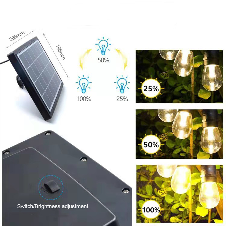 S14 solar outdoor holiday decoration IP65 waterproof LED lamp string