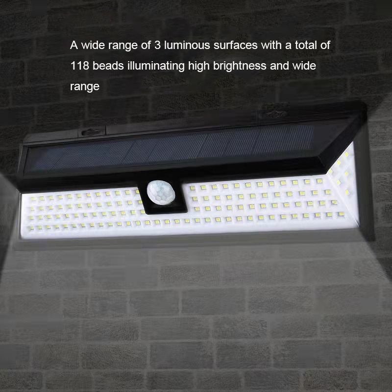 118 LED solar energy outdoor garden waterproof induction wall lamp