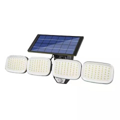 Solar four-head rotatable outdoor waterproof human body induction garden wall lamp road lighting
