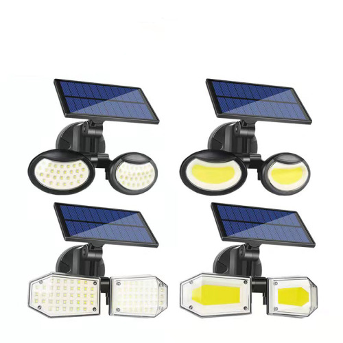Human body induction double-head rotatable solar wall lamp home garden outdoor waterproof street lamp