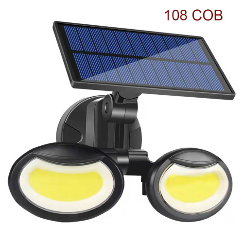 Human body induction double-head rotatable solar wall lamp home garden outdoor waterproof street lamp