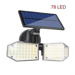 Human body induction double-head rotatable solar wall lamp home garden outdoor waterproof street lamp
