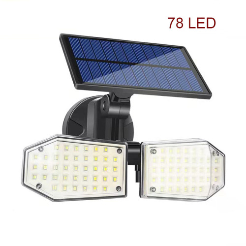 Human body induction double-head rotatable solar wall lamp home garden outdoor waterproof street lamp