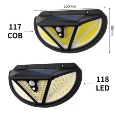 Four-sided luminous solar sensor wall lamp outdoor waterproof courtyard street lamp