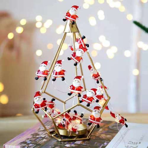 Cross-Border Special for Christmas Decorative Lights, LED Snowman Santa Claus Modelling Copper Wire Lamp String
