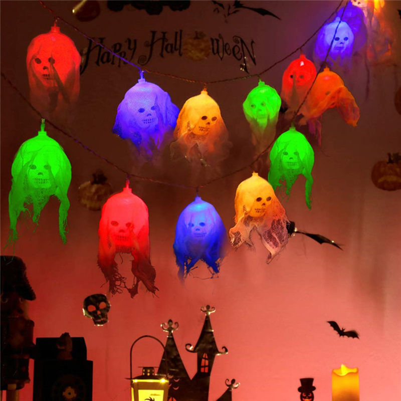 Halloween Gauze Skull Ghost LED String Light