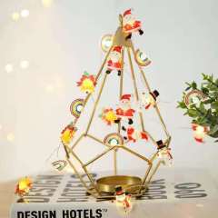 Cross-Border Special for Christmas Decorative Lights, LED Snowman Santa Claus Modelling Copper Wire Lamp String