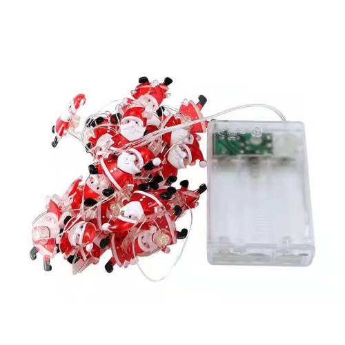 Cross-Border Special for Christmas Decorative Lights, LED Snowman Santa Claus Modelling Copper Wire Lamp String