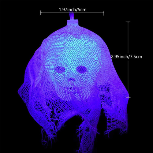 LED Halloween Gauze Skull Decorative Light, 2 Meters Color Ghost Lamp String