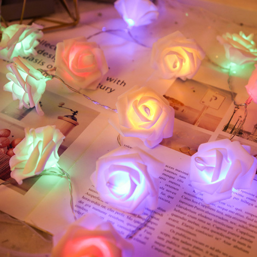 LED Rose Color Lamp String, INS Hot Style Room Decoration Modeling Small Night Light