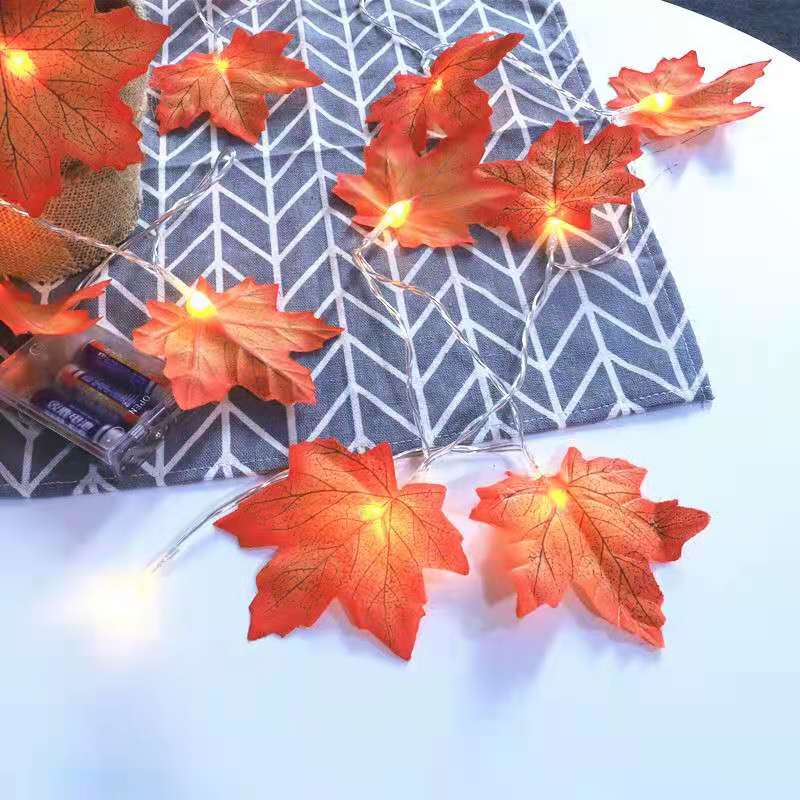 Battery Drive Maple Leaf String LED Halloween and Thanksgiving Decorative Lights