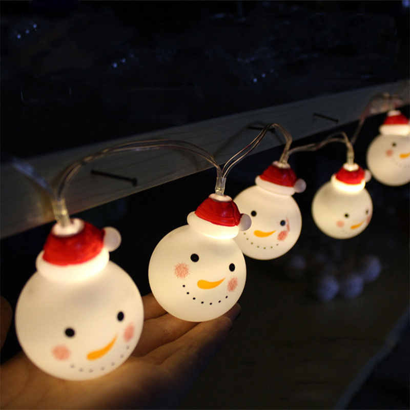 New LED Santa Claus, Snowman, Elk, and Painted Candles Christmas Decorative Battery-Light String