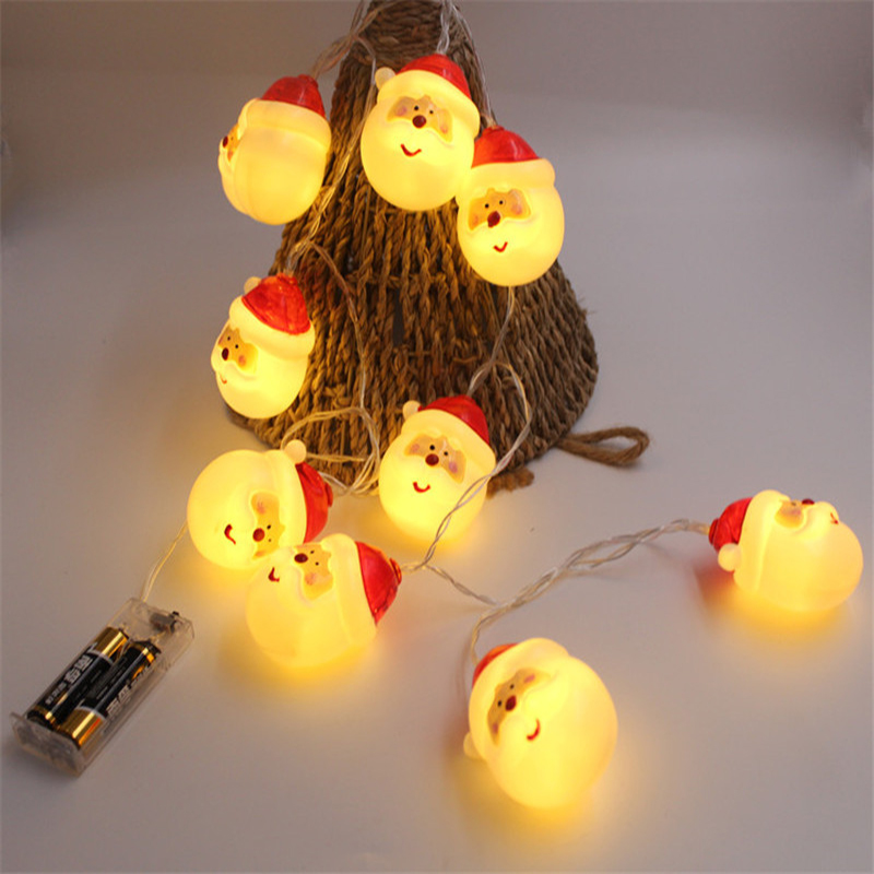 New LED Santa Claus, Snowman, Elk, and Painted Candles Christmas Decorative Battery-Light String