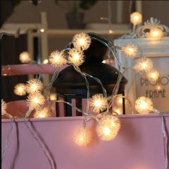 INS Style LED Constant Bright or Flashing Colorful Plush Ball Lights String Decoration for Room Bedroom Wedding Christmas Tree