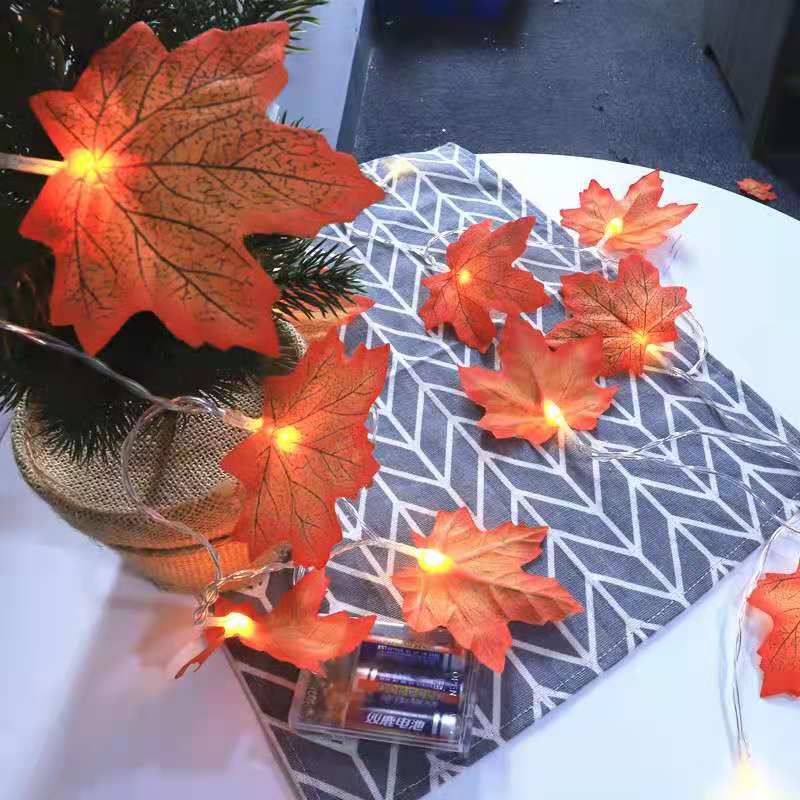 Battery Drive Maple Leaf String LED Halloween and Thanksgiving Decorative Lights