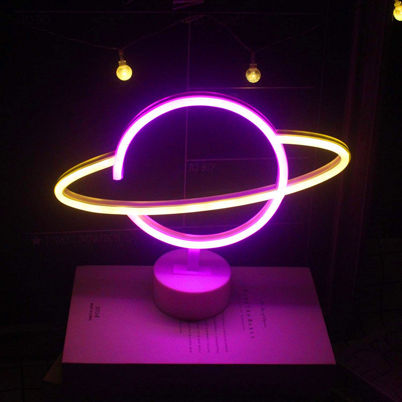 Neon Cartoon Modeling Lamp with USB Connector and Base