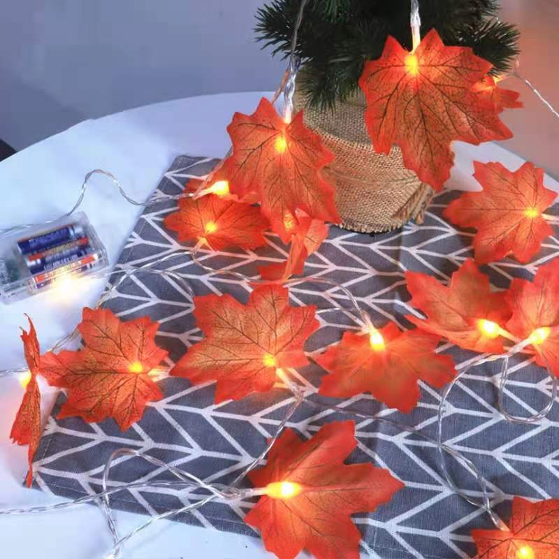 Battery Drive Maple Leaf String LED Halloween and Thanksgiving Decorative Lights