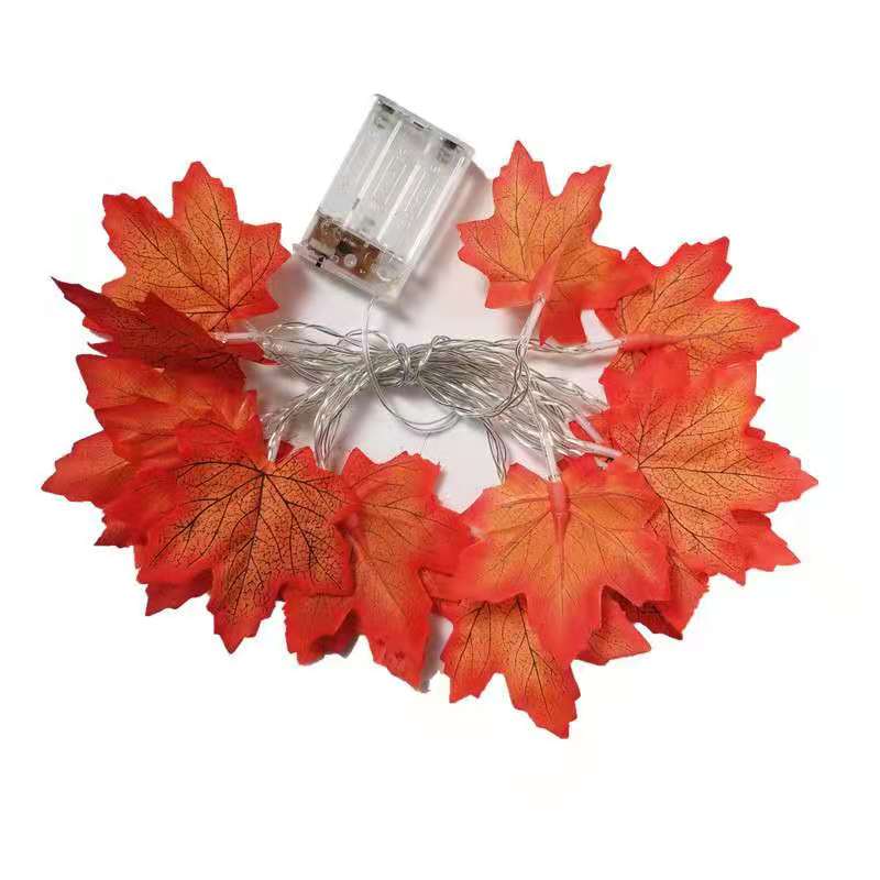 Battery Drive Maple Leaf String LED Halloween and Thanksgiving Decorative Lights