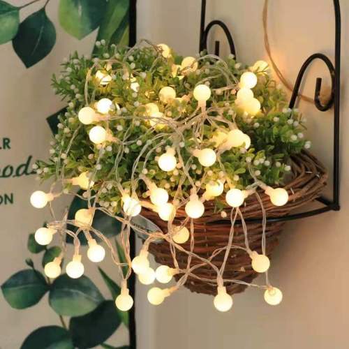 Fashion Simple LED Frosted Small Ball Battery Remote Control Series of Colored Strings, Indoor and Outdoor Decorative Lights