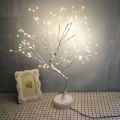 Pearl Copper Wire Tree Light, Removable Base Decorative Small Night Lamp, Available on Battery or USB