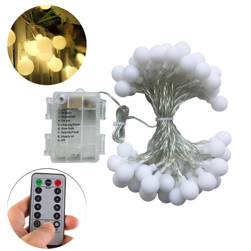 Fashion Simple LED Frosted Small Ball Battery Remote Control Series of Colored Strings, Indoor and Outdoor Decorative Lights