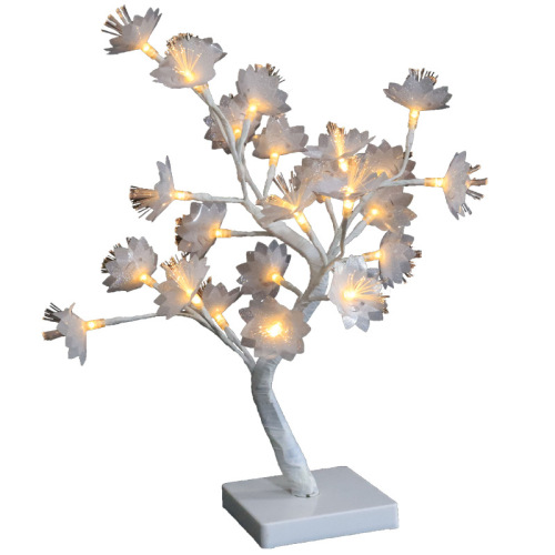Optical Fiber Flower Decorative Tree Lamp, Battery Case USB Dual-Use Small Night Light