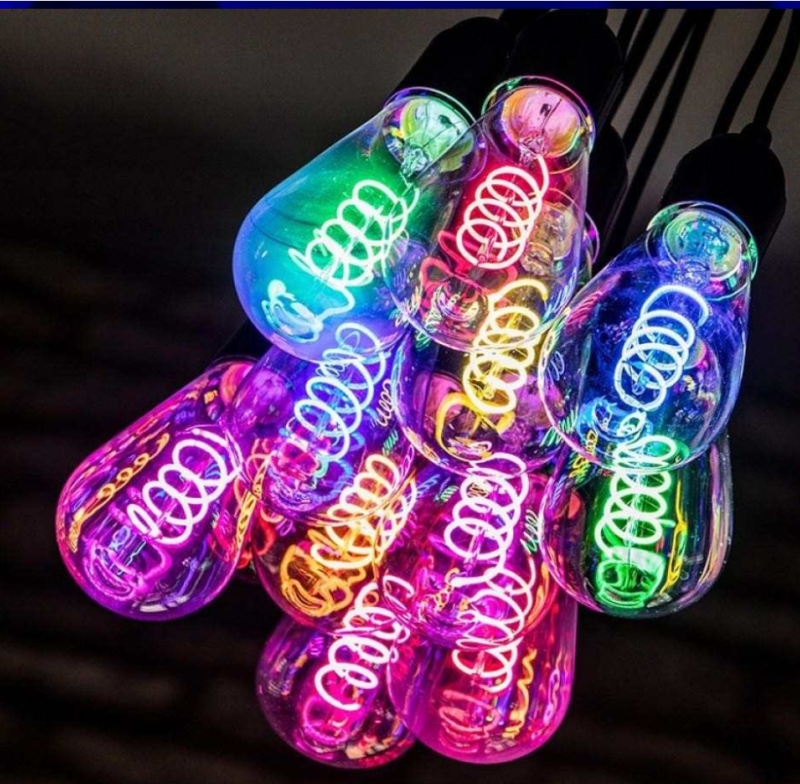 Multi Color LED Filament Bulb E27 Wedding Christmas Lights Decoration Holiday Fancy LED Bulb for Garden Outdoor