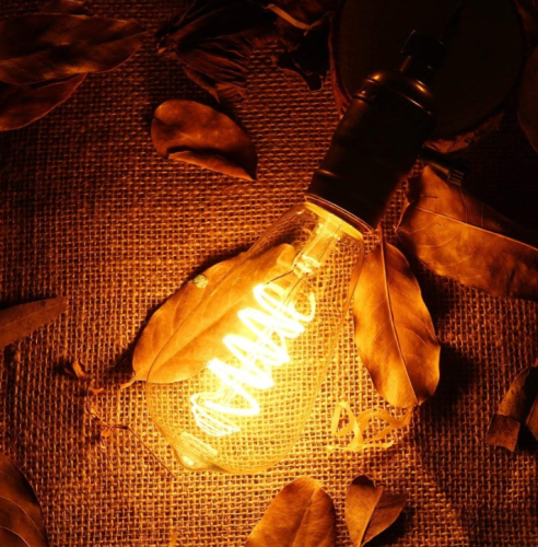  ST64GS Vintage Pendant Light Bulbs E17 Filament LED Lamp Base Amber Color Glass Bulb For Home Restaurant Cafe