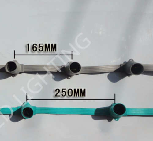 Durable Rubber PVC Wire Flat Cable E27 Sockets Wedding Stage Indoor Outdoor LED Festoon Bulb Belt Fairy String Light