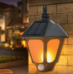 Solar Panel LED flam wall Light