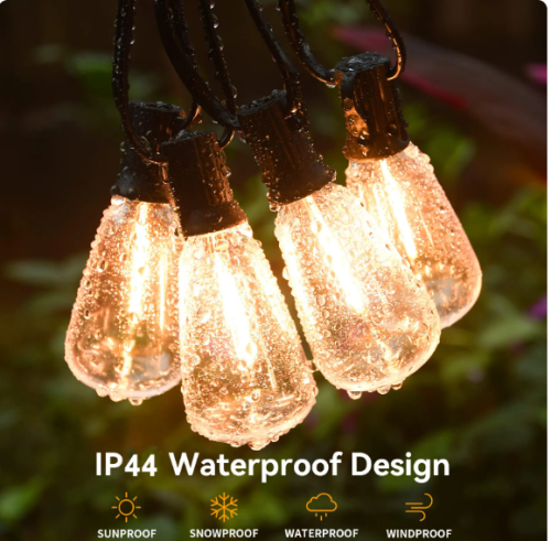 ST38 Led String Lights Outdoor Connectable Plastic Shatterproof IP65 Waterproof LED Bulb Outdoor Garden Garland String Lights