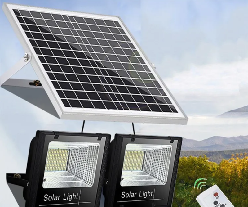 800W Solar Spotlight Flood Light Brighter with Aluminum solar panel Waterproof Solar Street Light With Remote garden wall lamp