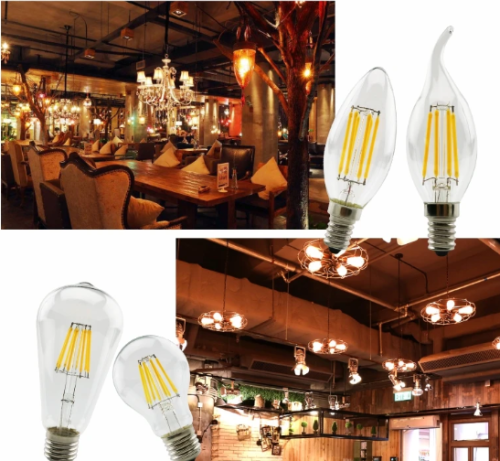 Retro Edison E27 E14 LED Filament Bulb Lamp 220V-240V Light Bulb C35 G45 A60 ST64 G80 G95 G125 Glass Bulb Vintage Candle Light