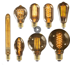 Retro Edison Bulb E27 220V 40W ST64 G80 G95 G125 Ampoule Vintage Edison Bulb Incandescent Lamp Filament Light Bulb Home Decor