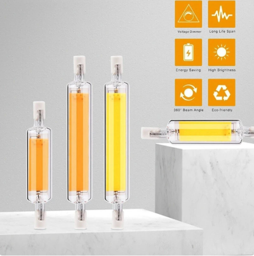 R7S LED Glass Tube COB Bulb 78MM 118MM High Power R7S Corn Lamp J78 J118 Replace Halogen Light AC 110V 220V 240V Lampadas