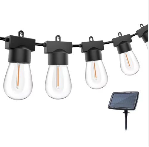 50FT S14 Solar Outdoor in Holiday Lighting Garden Powered String Lights With Bulbs Led Edison