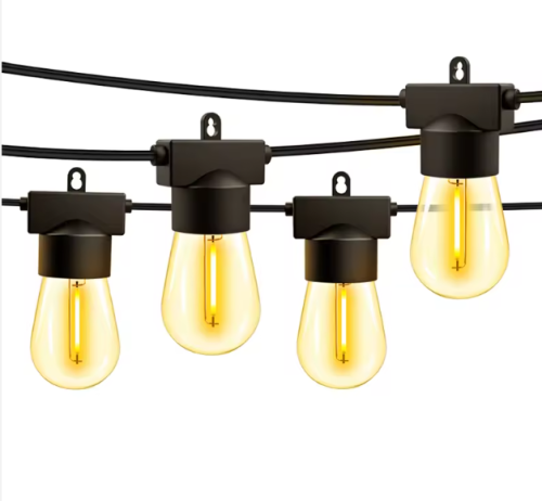 Outdoor Weatherproof Flexible LED Warm Light String Hanging Socket Perfect Garden Light Retro Decorative Light