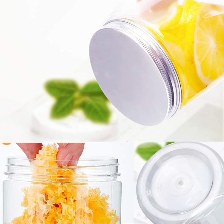 Clear PET Plastic Straight Sided Round Jar