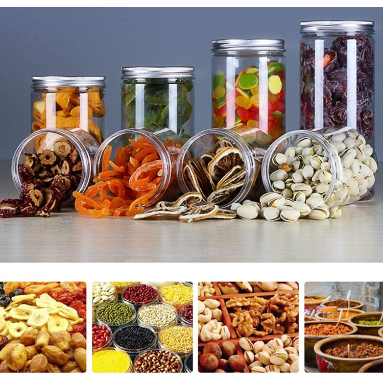 Clear PET Plastic Straight Sided Round Jar