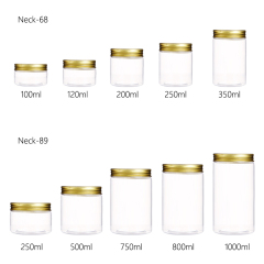 Clear PET Plastic Straight Sided Round Jar
