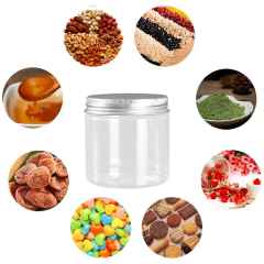 Clear PET Plastic Straight Sided Round Jar