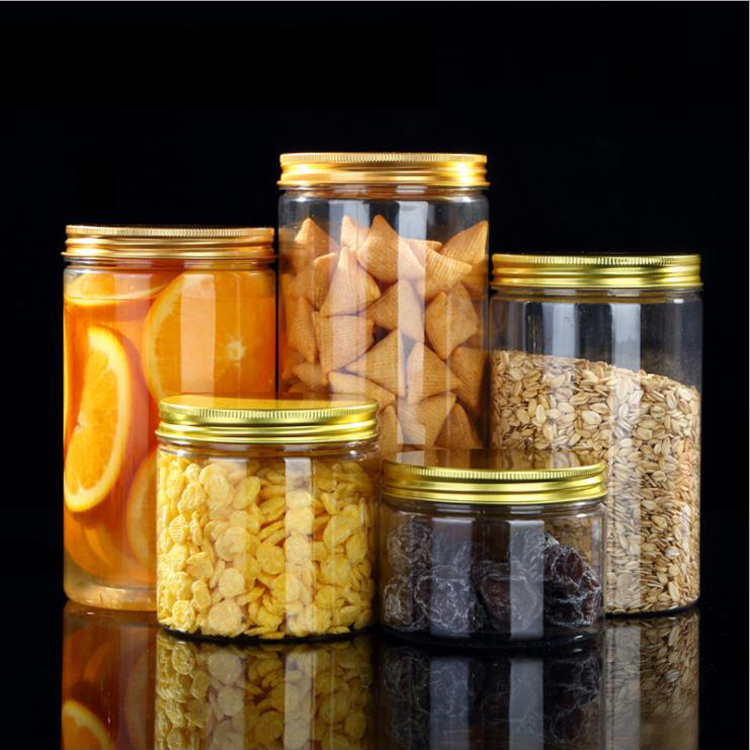 Clear PET Plastic Straight Sided Round Jar