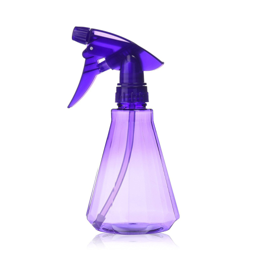 350ml 12oz Clear Purple PET Plastic Conical Hair Trigger Spray Bottle