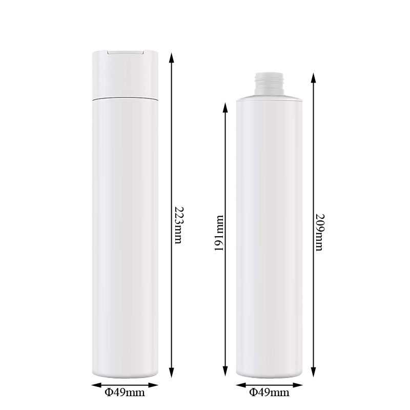 10oz White HDPE Plastic Cylinder Bottle