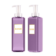 800ml 27oz Purple PET Plastic Square Pump Bottle for Shampoo & Conditioner