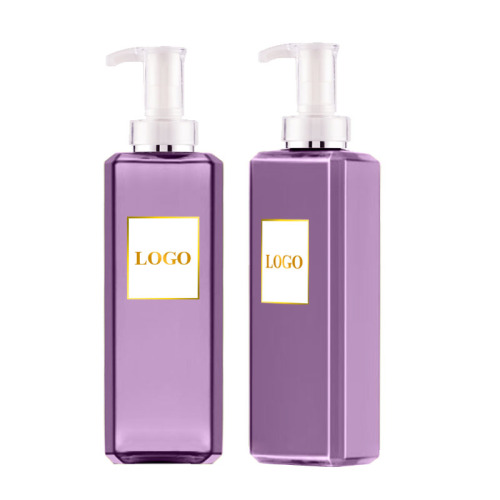 800ml 27oz Purple PET Plastic Square Pump Bottle for Shampoo &amp; Conditioner