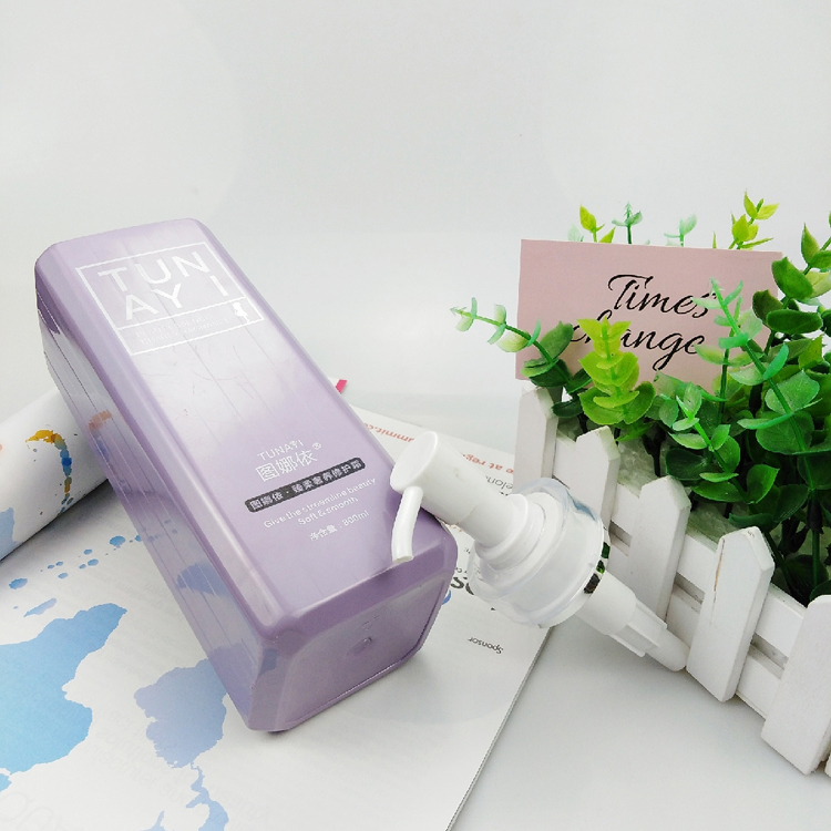 800ml 27oz Purple PET Plastic Square Pump Bottle for Shampoo & Conditioner